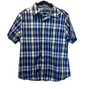 Nautica Men’s Plaid Button Down Short Sleeve Size Medium